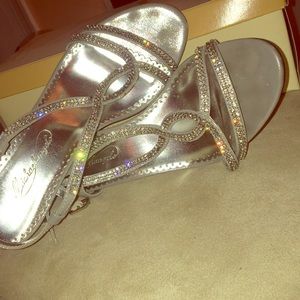 Silver Michaelangelo heels